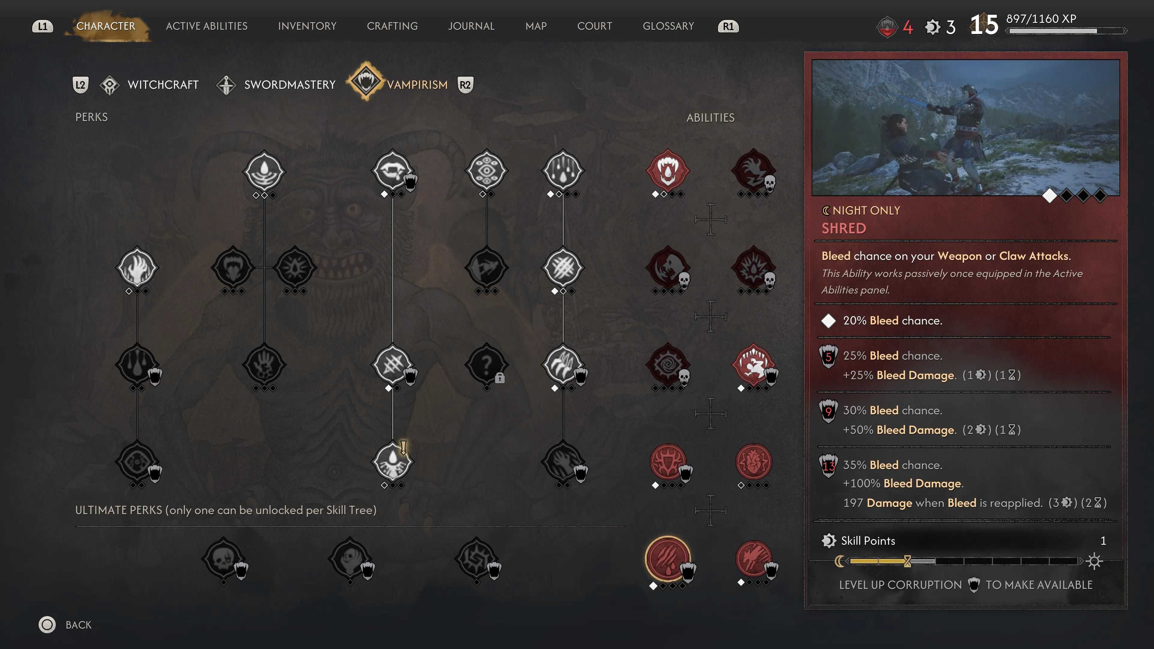 The Blood of Dawnwalker vampire skill tree shadow shield unlock
