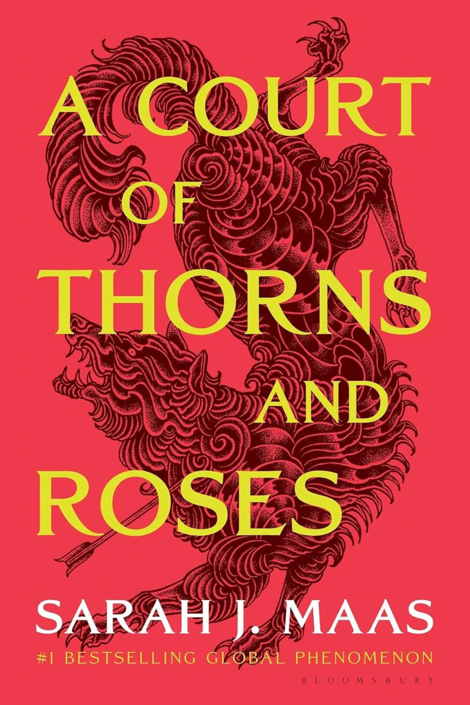The cover of A Court of Thorns and Roses by Sarah J. Maas