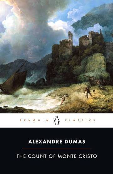 The cover of The Count of Monte Cristo by Alexandre Dumas shows a castle