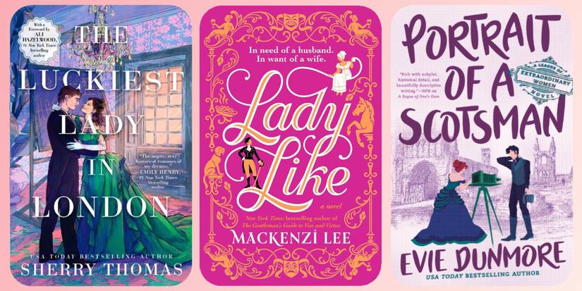 The covers of Emily Henry's marriage of convenience book recommendations are layered on a pink background