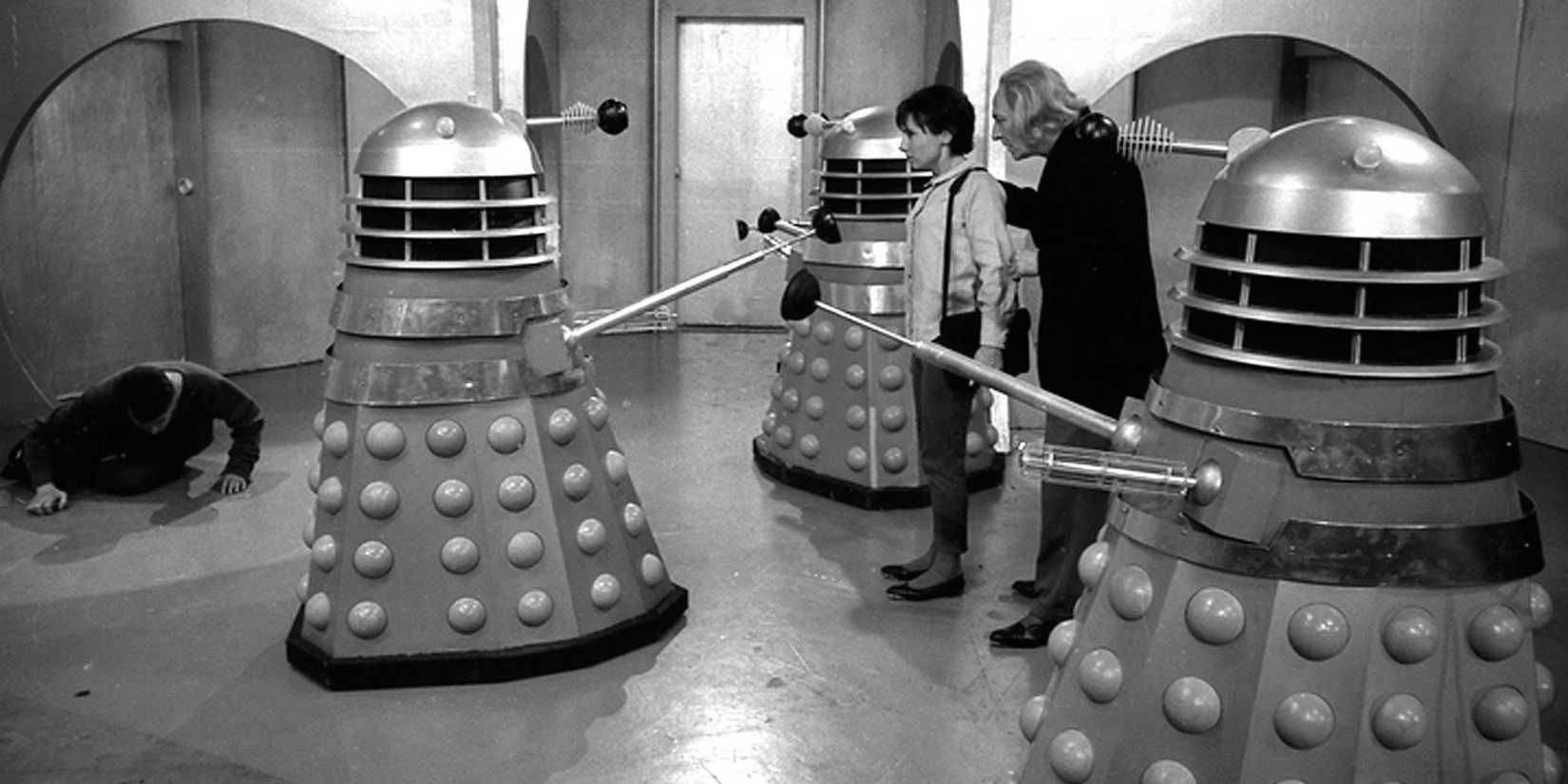 The Doctor encountering the Daleks for the first time in The Dead Planet 