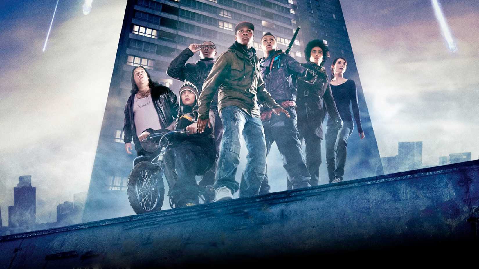The kids standing in front of the tower block in Attack the Block