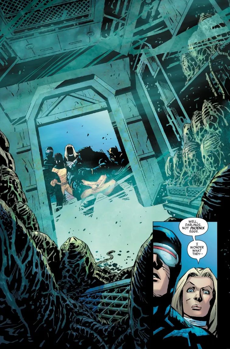 The mutant heroes find Xenomorph eggs in Alien vs X-Men #1 cover