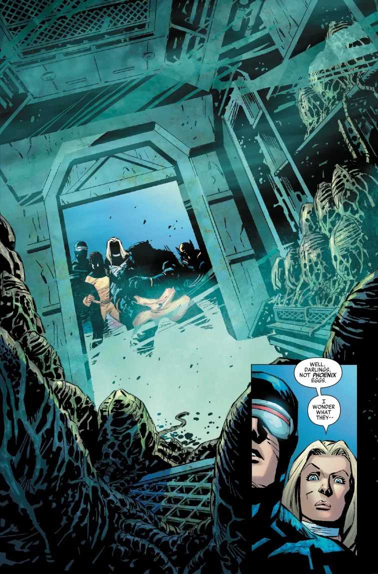 The mutant heroes find Xenomorph eggs in Alien vs X-Men #1 cover