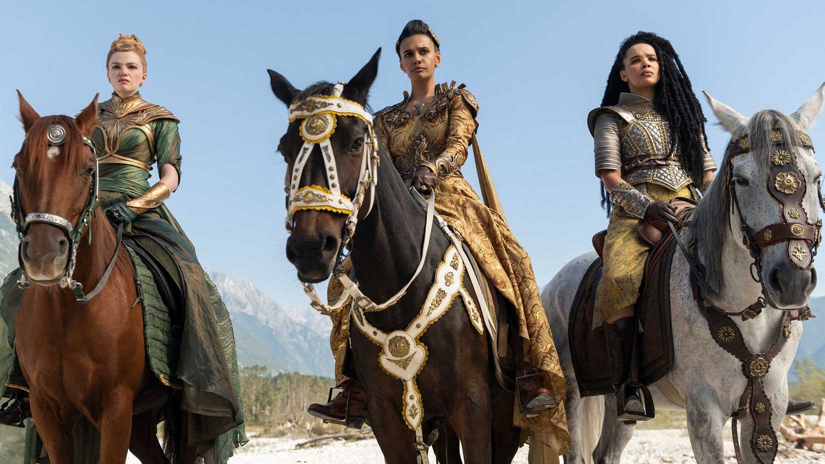 Women on horses in The Wheel of Time