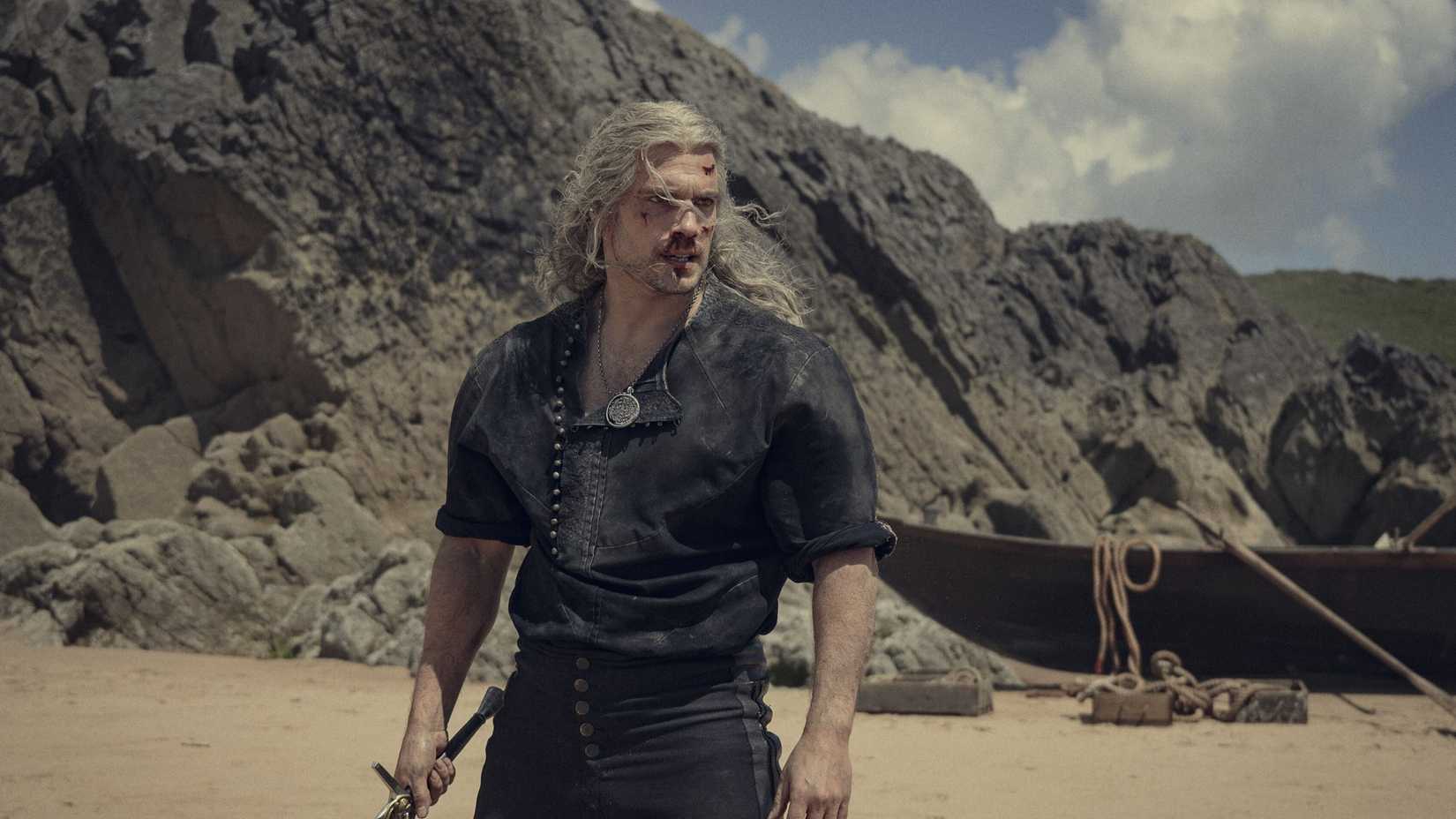 Geralt standing on the beach in The Wicther season 3