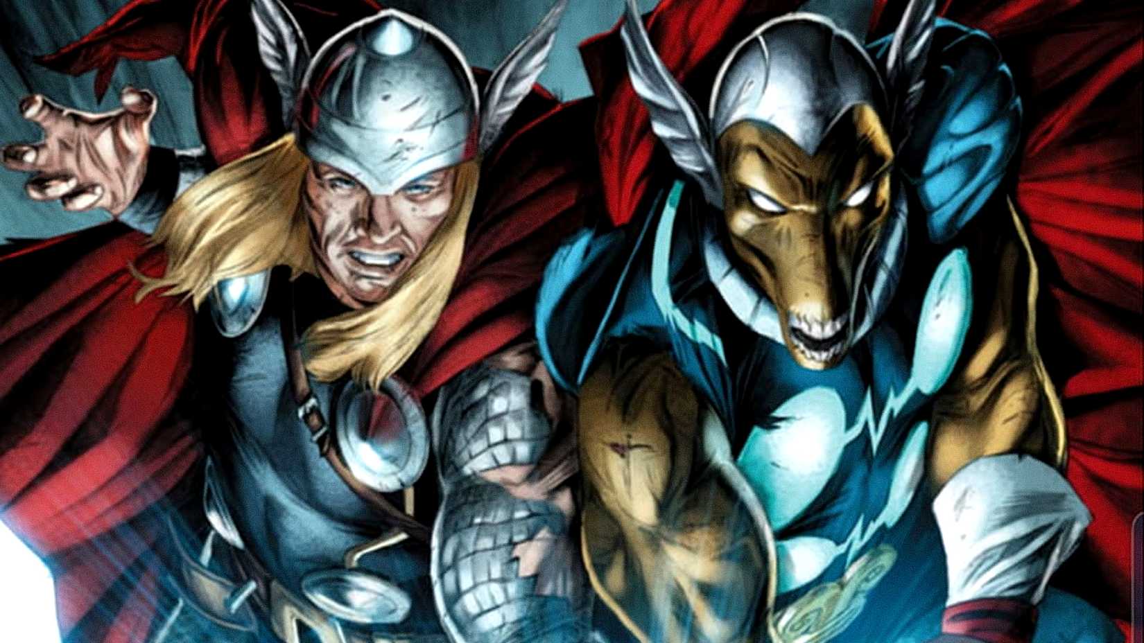 Thor and Beta Ray Bill fight side by side
