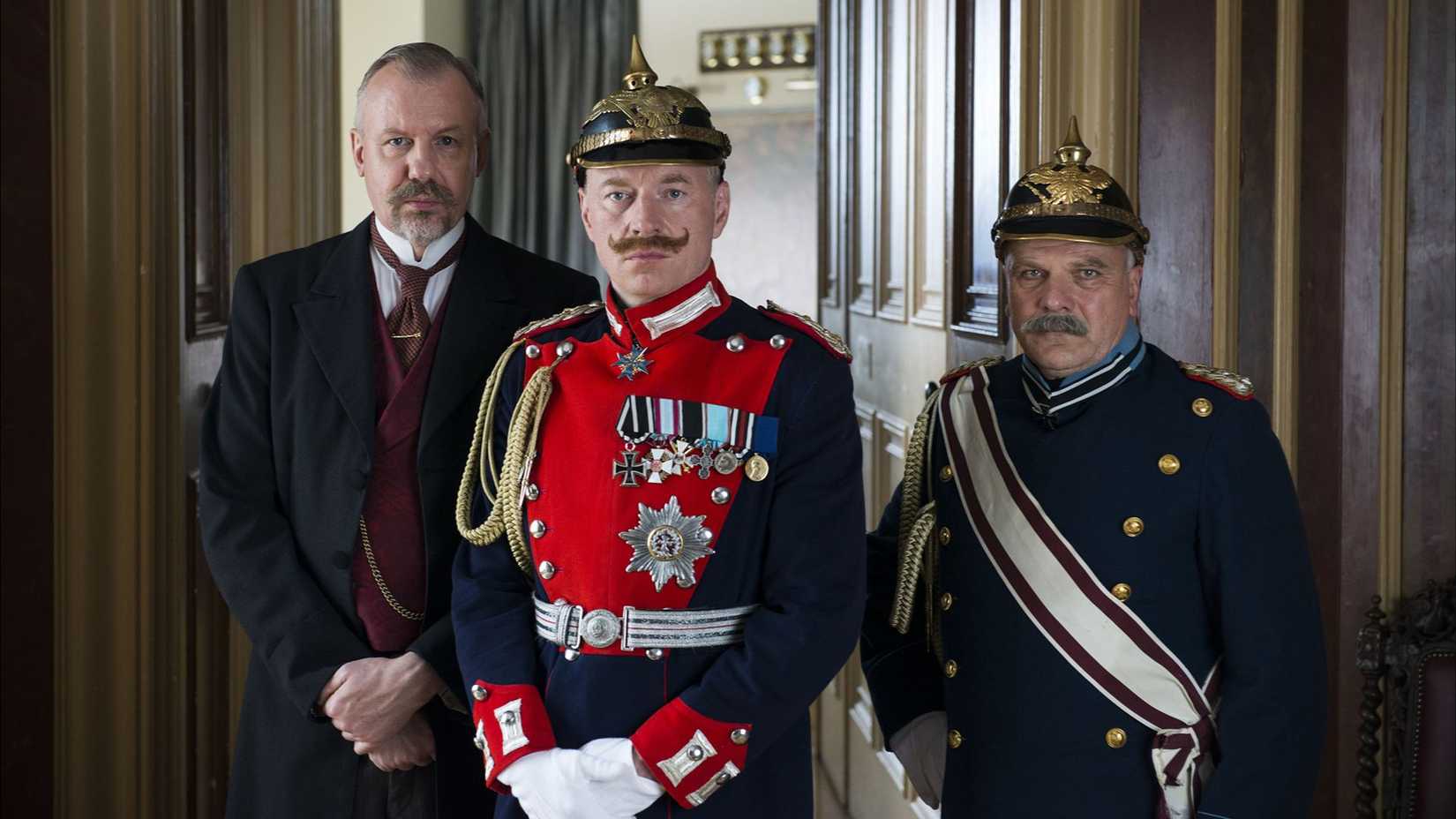 Three officers standing together in 37 Days