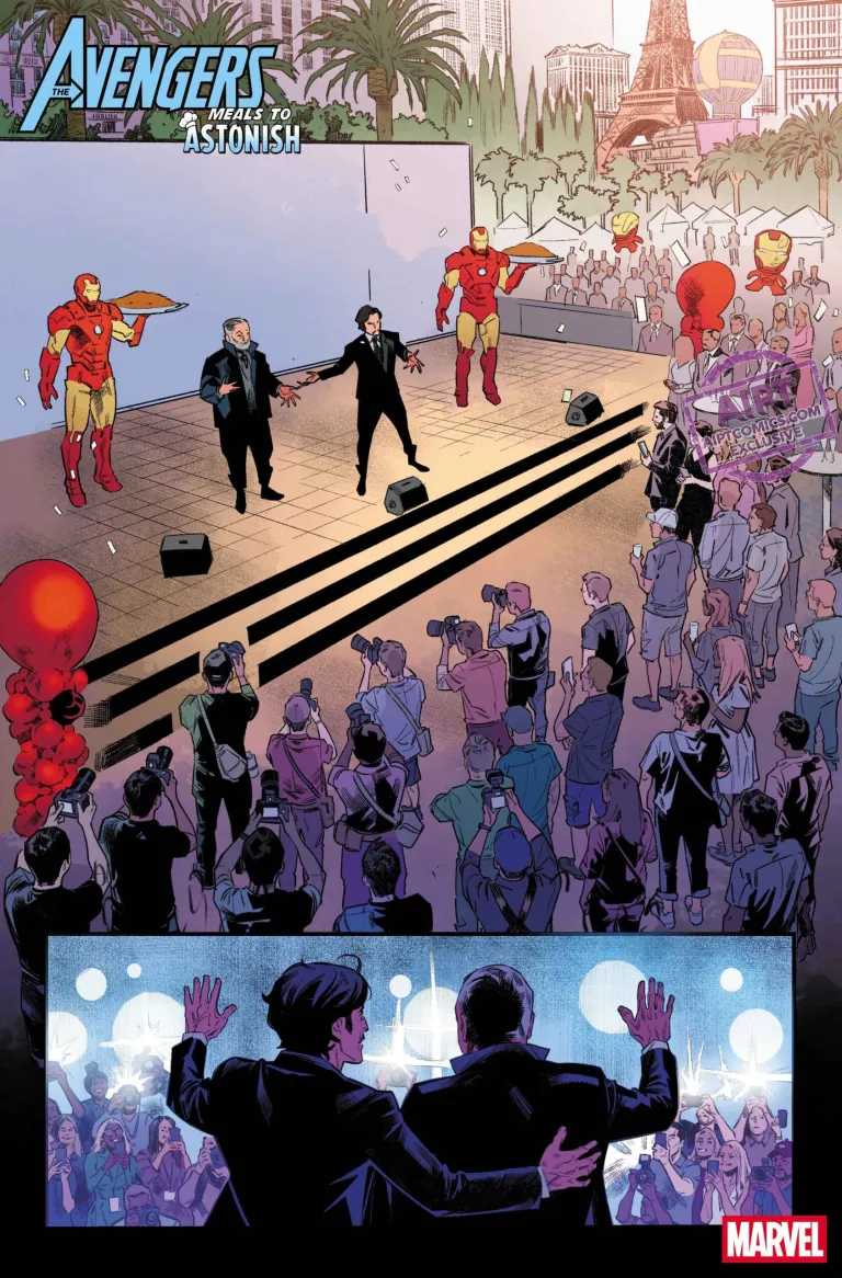 Tony Stark presents a food event in Meals to Astonish Avengers #1