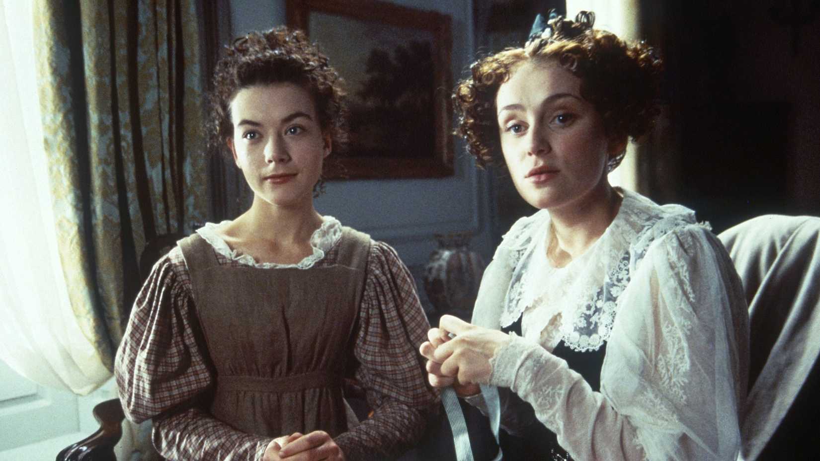 Molly (Justine Waddell) and Cynthia (Keeley Hawes) working on something together in Wives and Daughters.