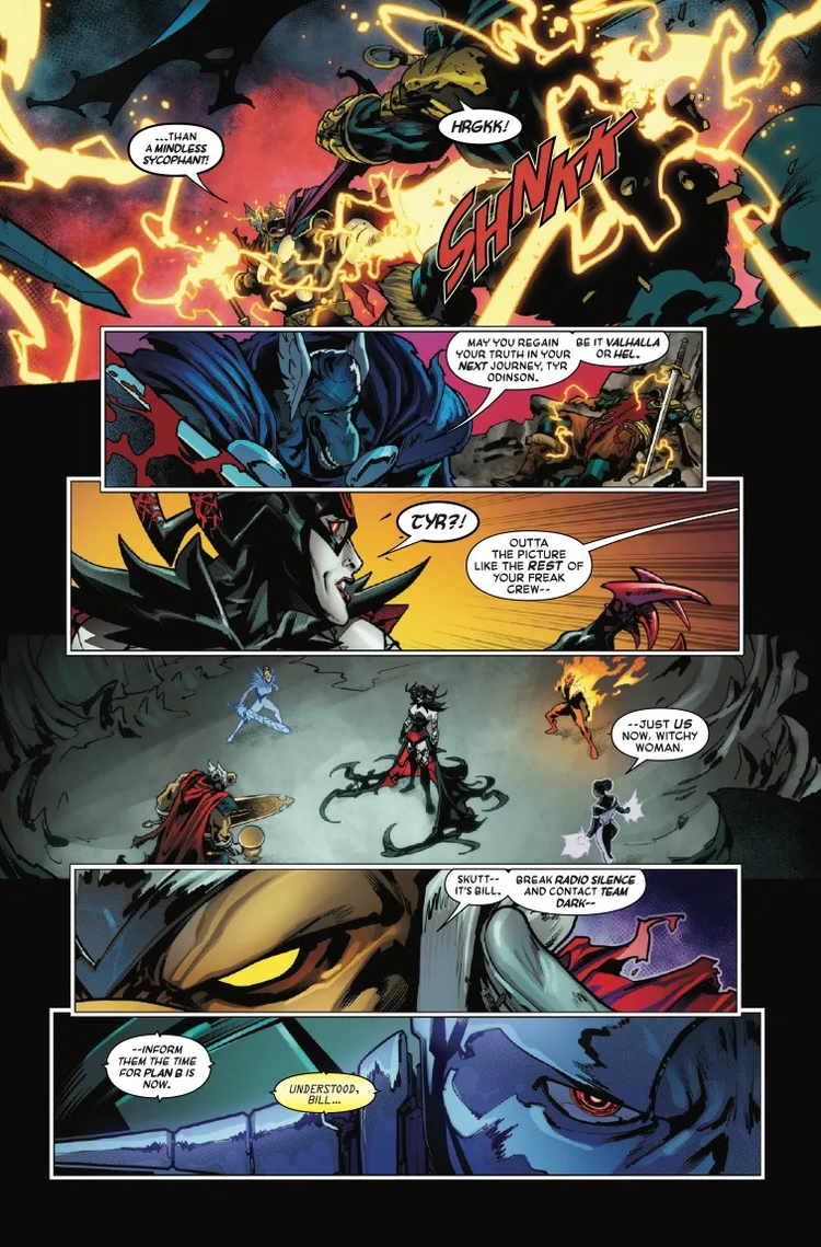 Tyr dies in Queen in Black Defenders of Light and Dark #3 preview