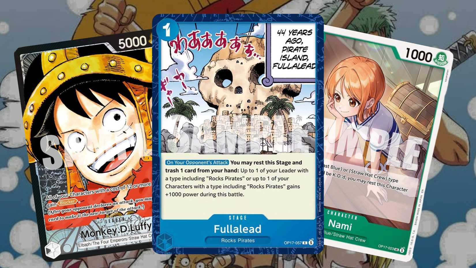 Variety of One Piece TCG cards