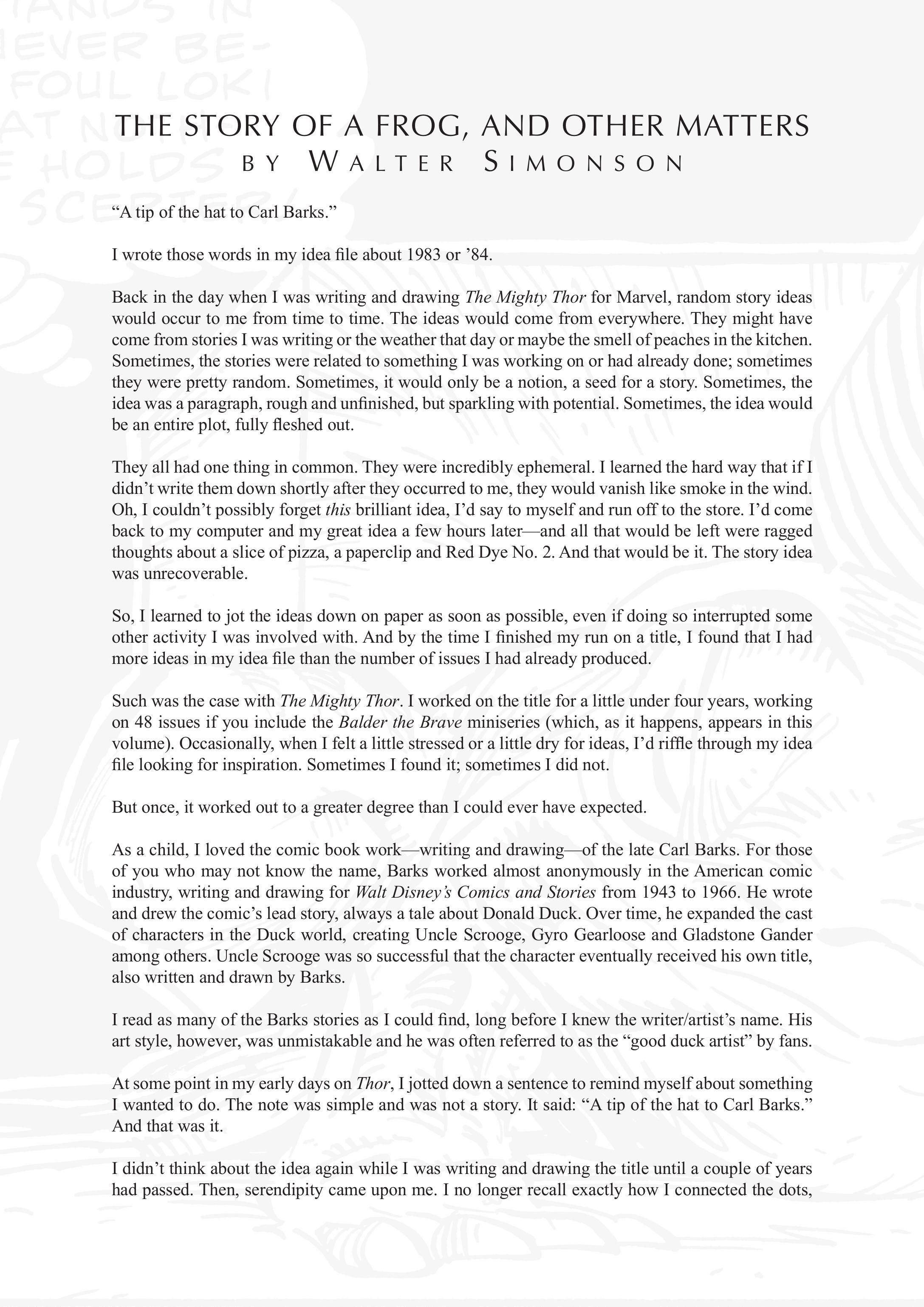 Walt Simonson Thor Intro Page 1