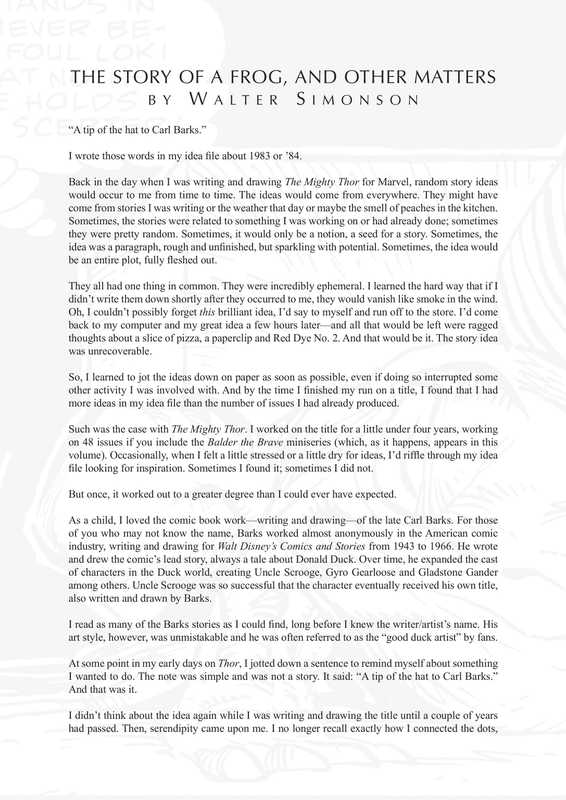 Walt Simonson Thor Intro Page 1