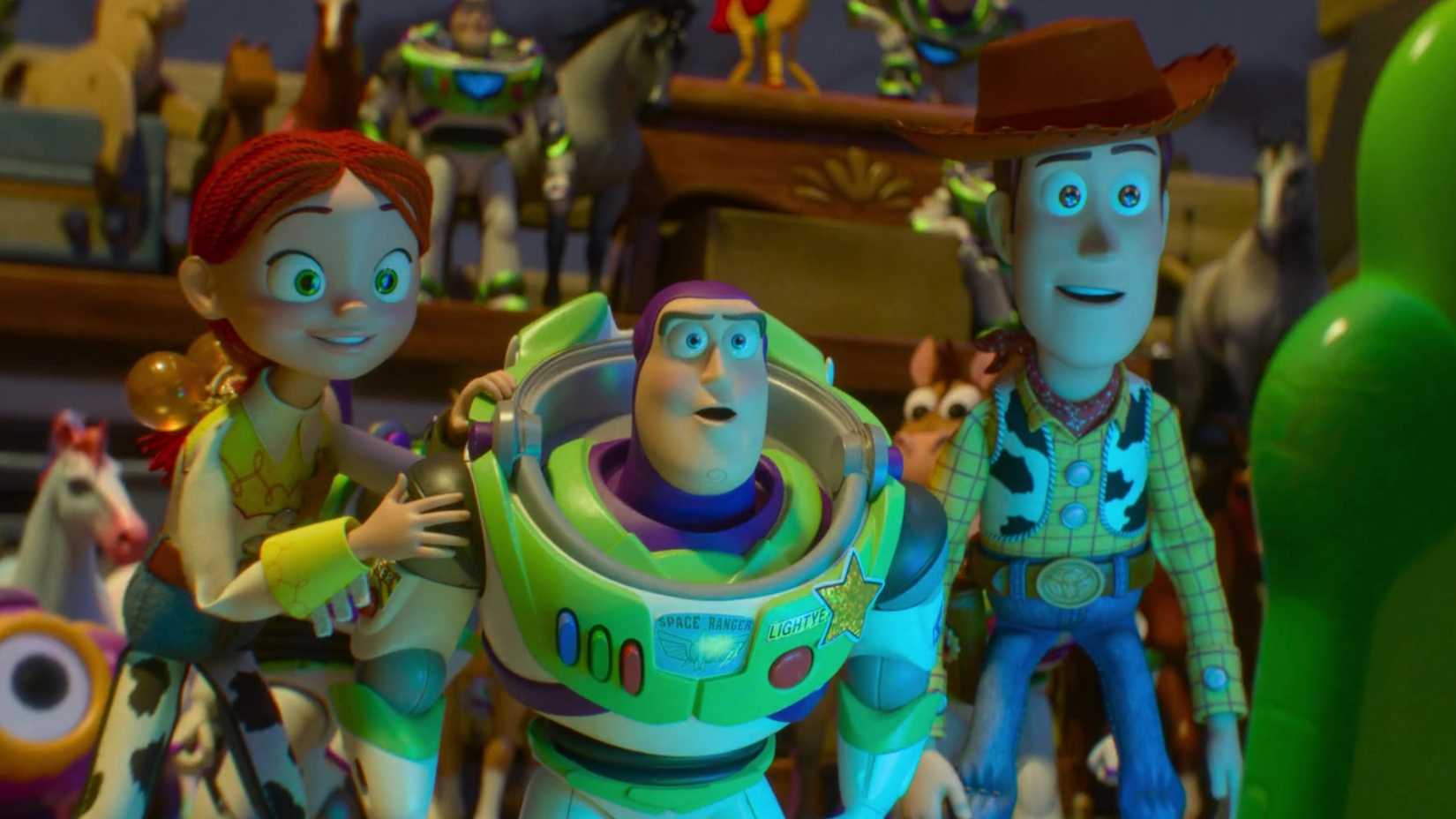 Woody, Buzz and Jessie in Toy Story
