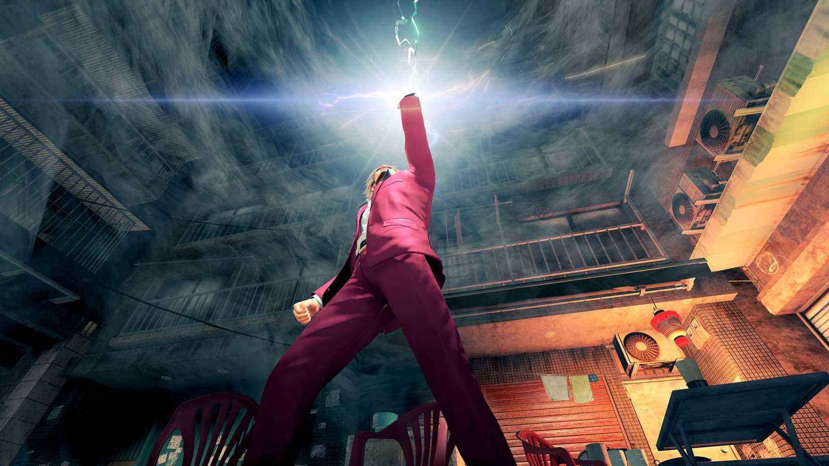 Ichiban summoning a power in Yakuza: Like a Dragon.