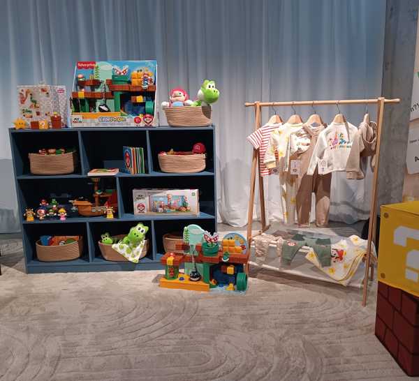 Super Mario baby clothes and toys from the Nintendo 2026 holiday showcase