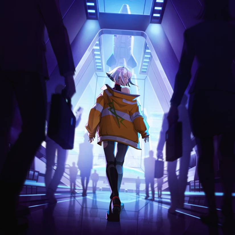 Image shows Lucy in the Edgerunners: Burn Bright card pack