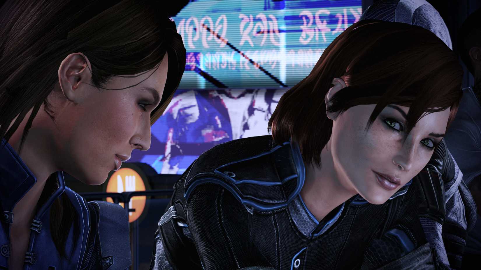 Image shows Commander Shep and Ashley in Mass Effect