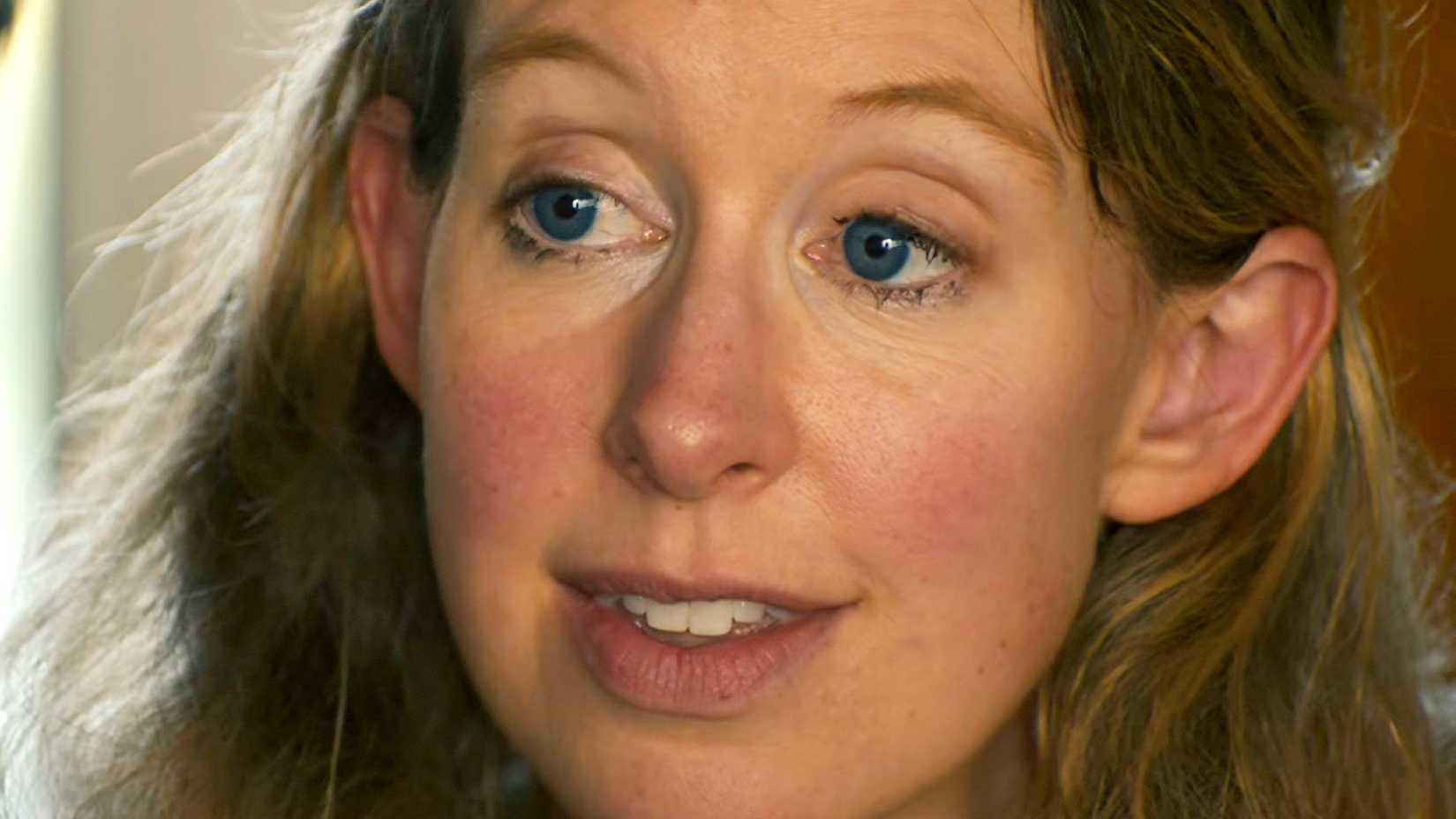 A closeup of Elizabeth Holmes in You Can See Everything