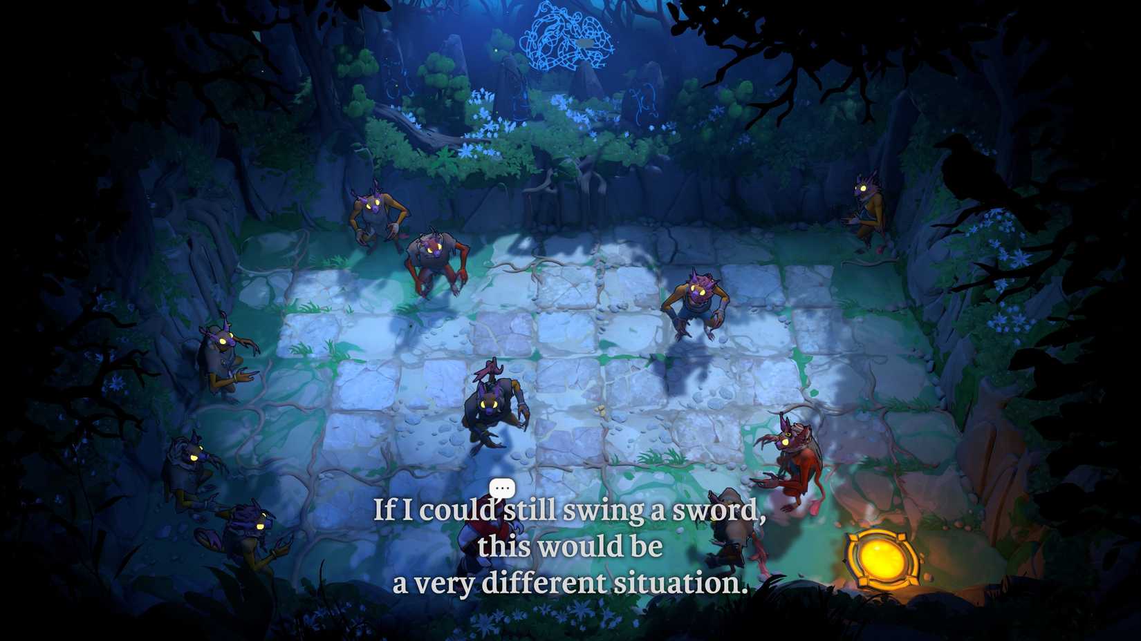 A dark claustrophobic room packed with goblins in Order of the Sinking Star