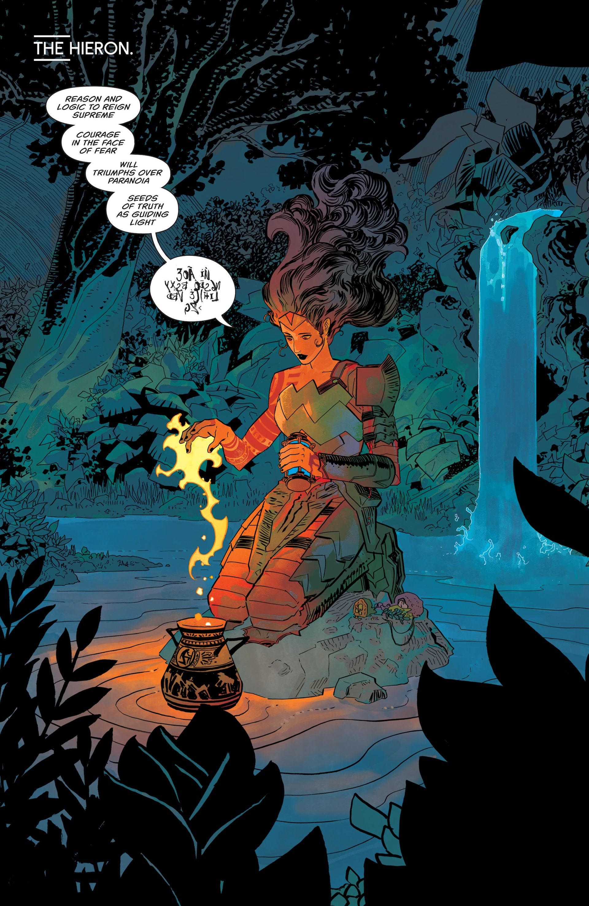 Absolute Wonder Woman brewing a magical antidote