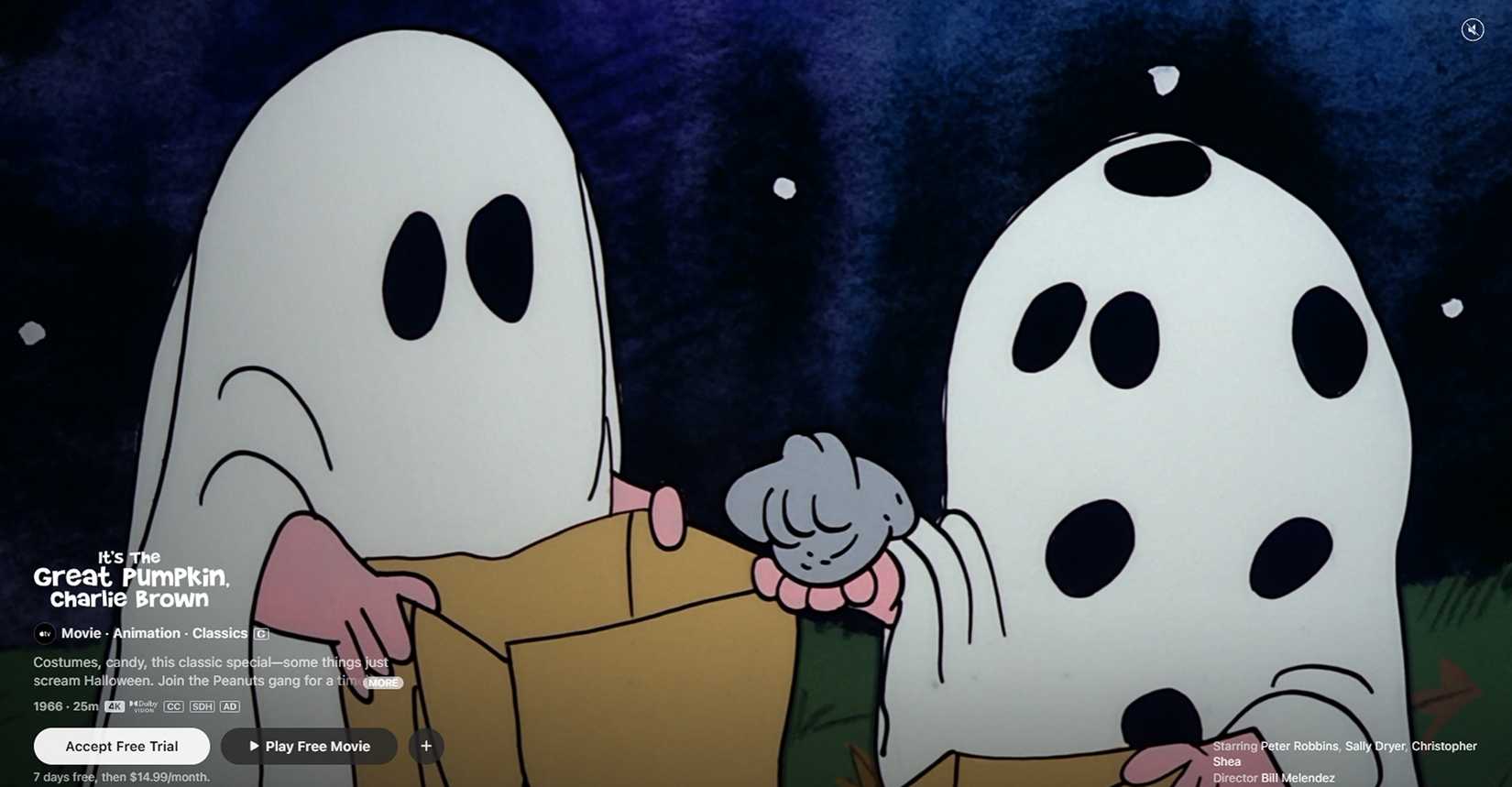Apple TV's It’s the Great Pumpkin, Charlie Brown Streaming Page