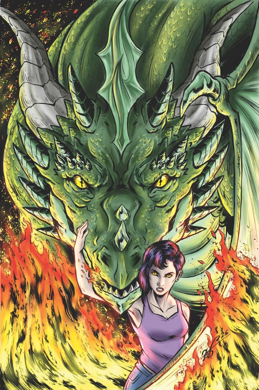 ash-cole-poses-next-to-a-green-dragon-in-dragonproof Gargoyles Meets Buffy The Vampire Slayer In Epic New Fantasy Series That Looks Huge