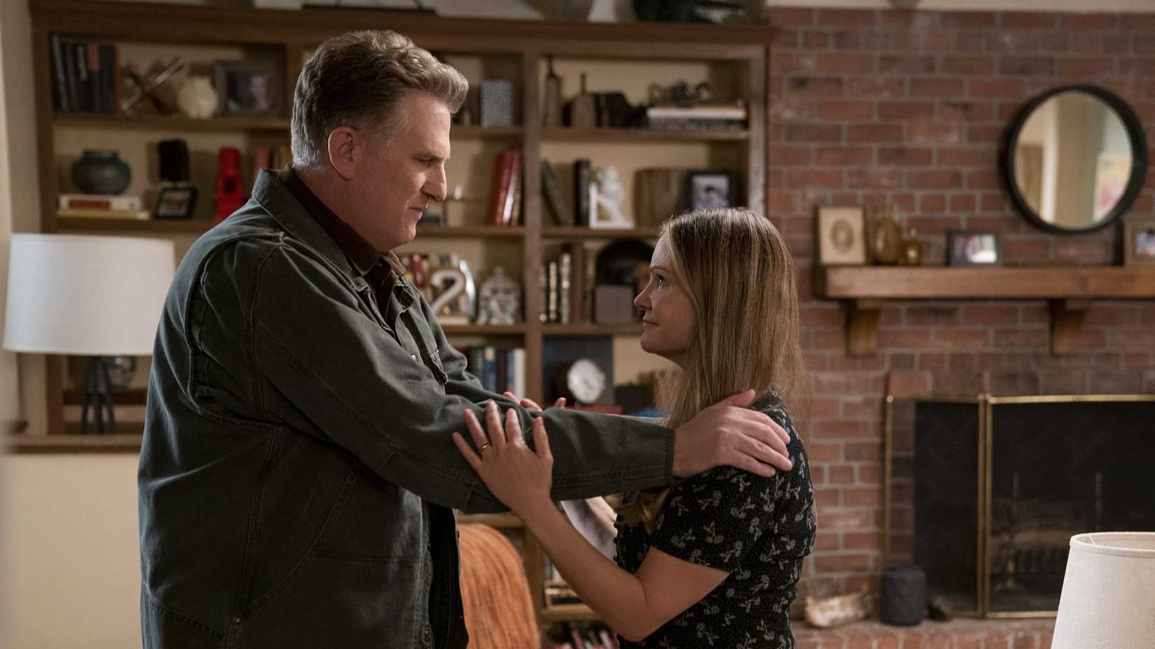Two people holding one another and smiling in Atypical.