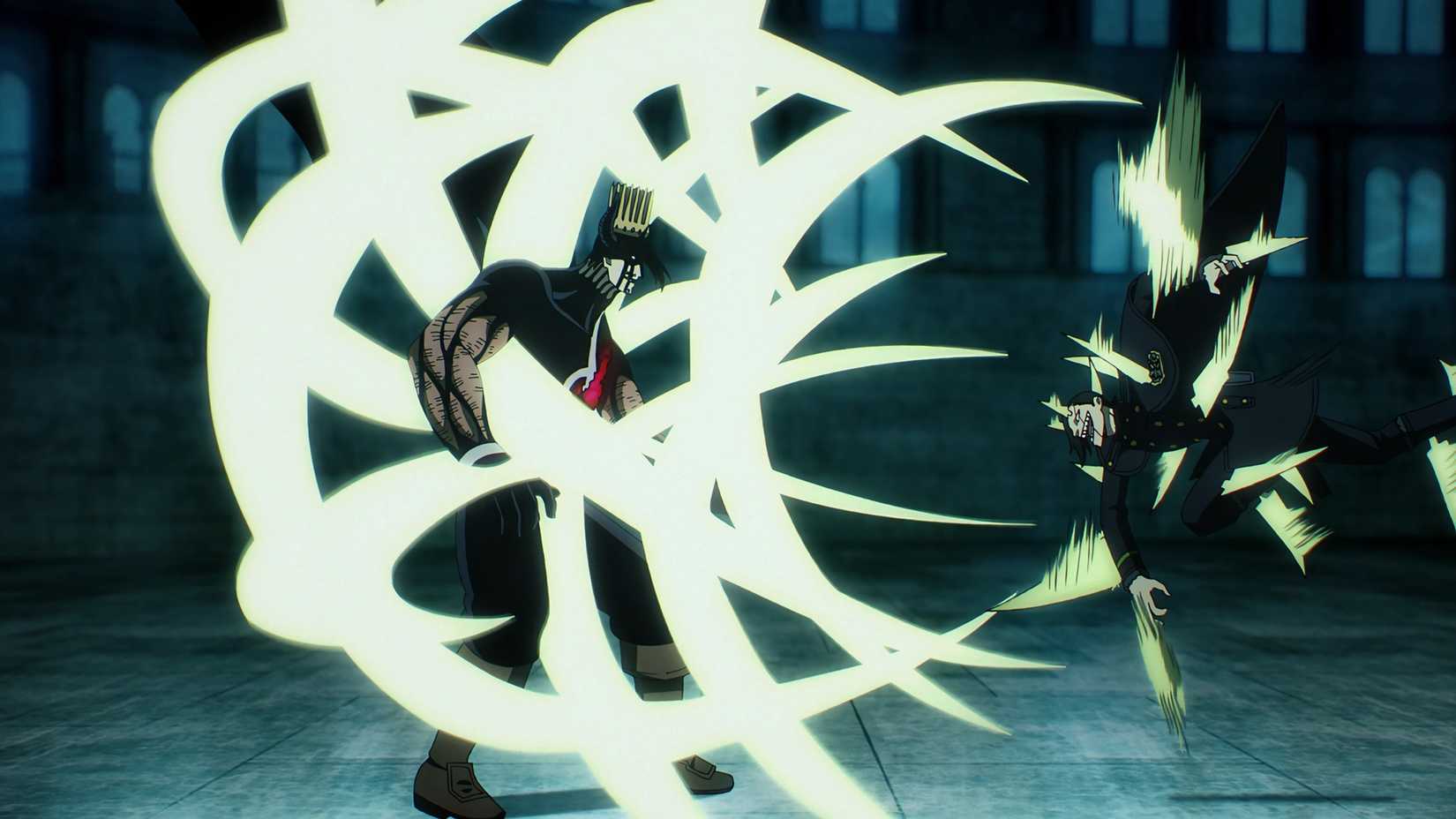 Jack slicling Dante up