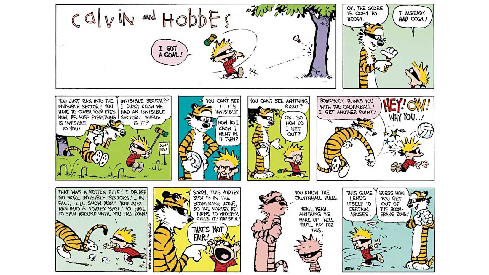 Calvin and Hobbes Calvinball September 18 1994