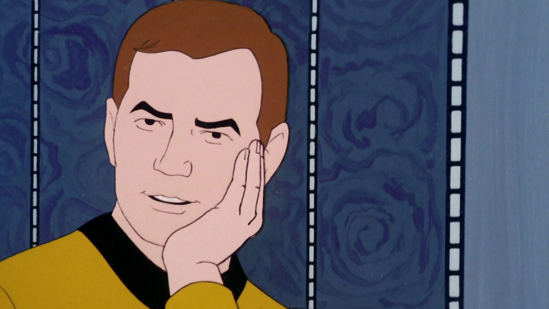 Captain Kirk animated hand on face