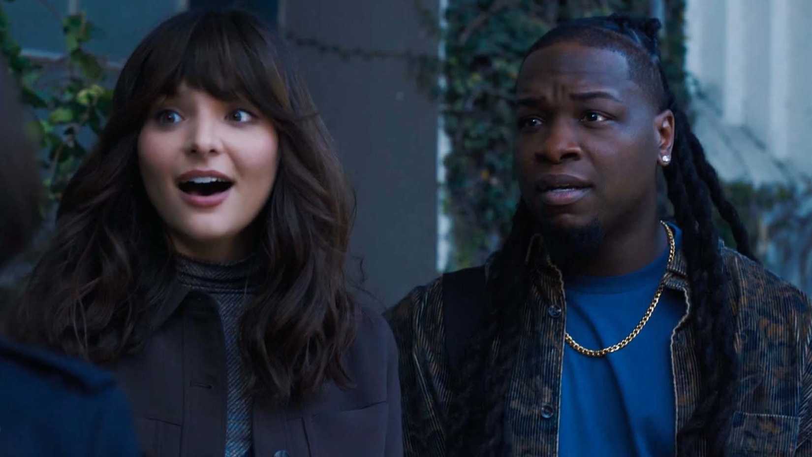 Cassady McClincy Zhang as Mel and Chris Lee as Randy in Tracker season 4, episode 4