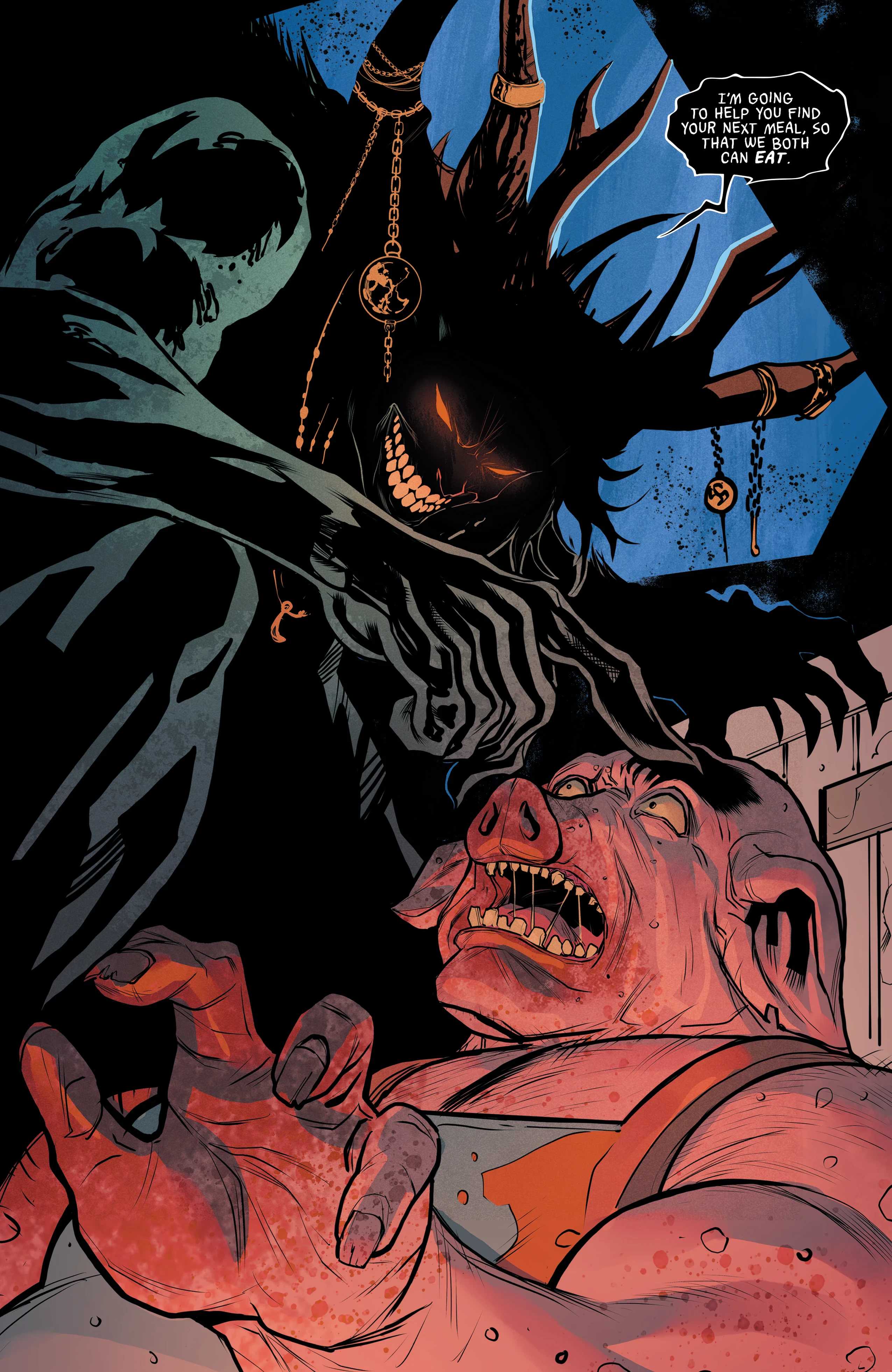 Cernunnos attacks a pig man in Supernatural Dean Winchester #1