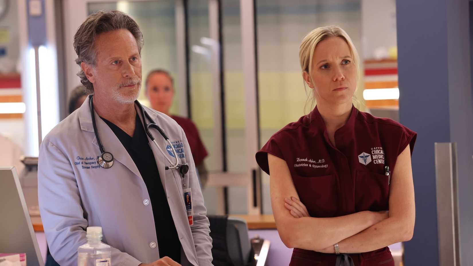 Dean Archer and Hannah Asher standing next to each other in the hospital