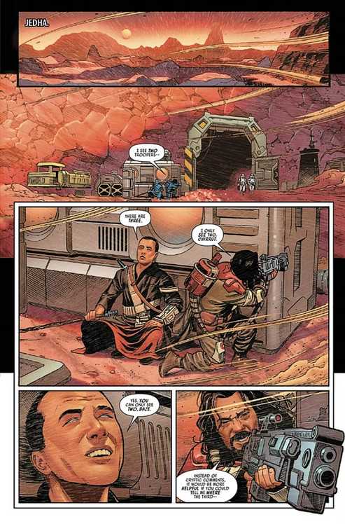 Chirrut and Baze #1, the duo scouting a location guarded by Imperial stormtroopers