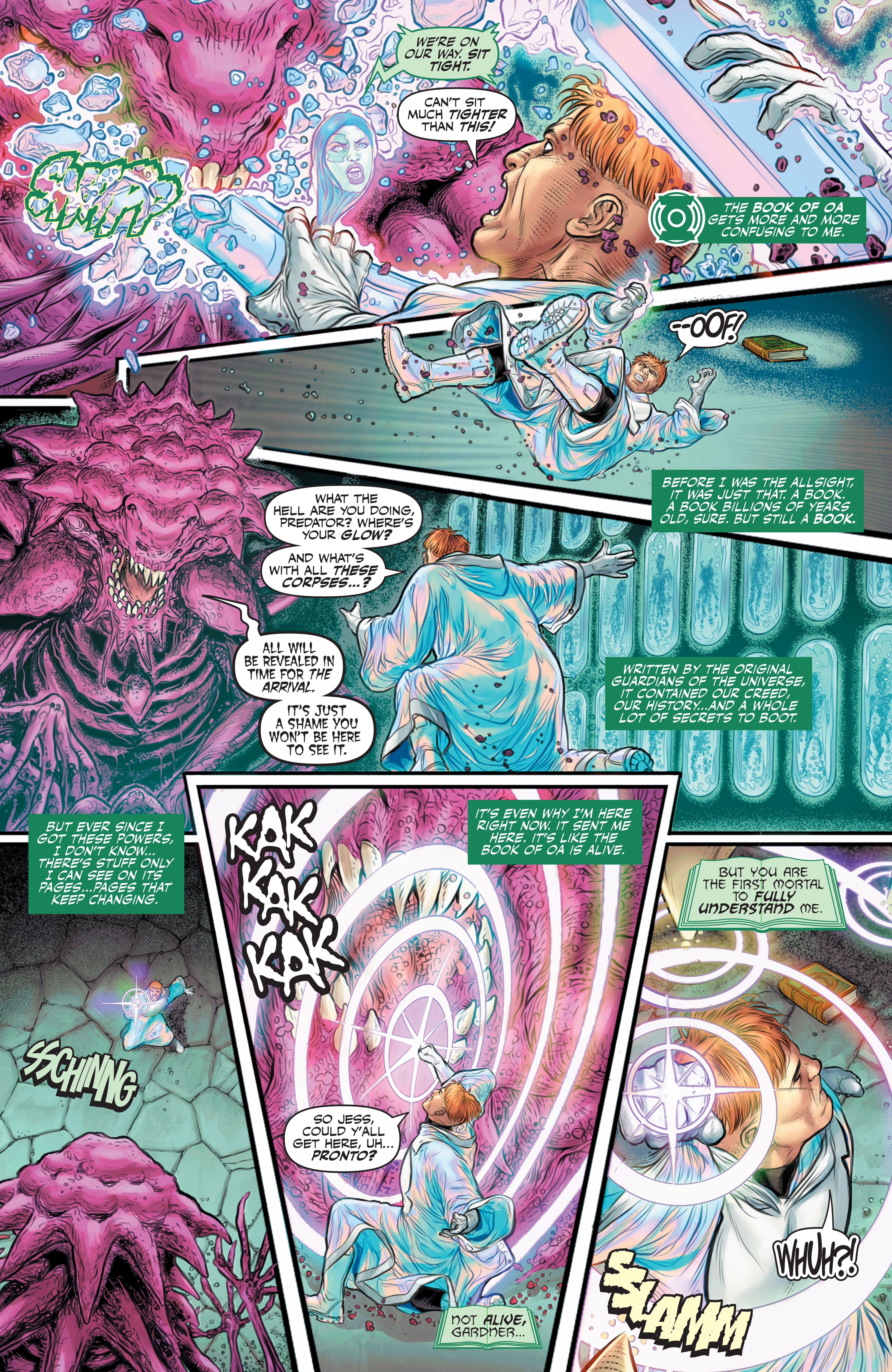 Chrome Lantern Allsight Guy Gardner protects the Book of Oa in Green Lantern Corps #21