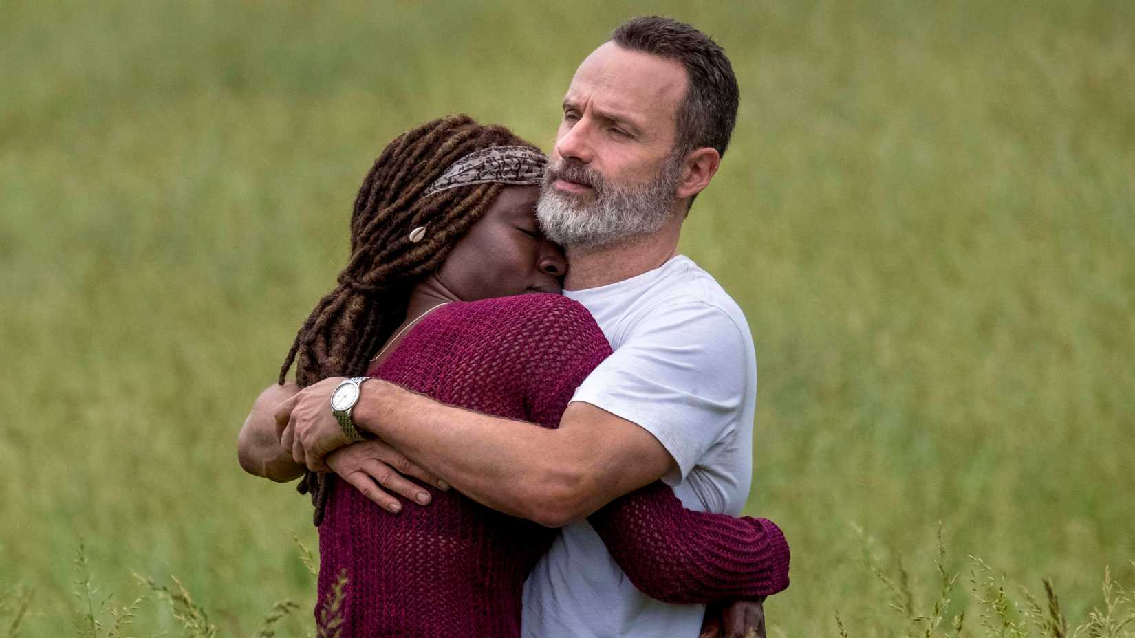 Danai Gurira and Andrew Lincoln in The Walking Dead season 9