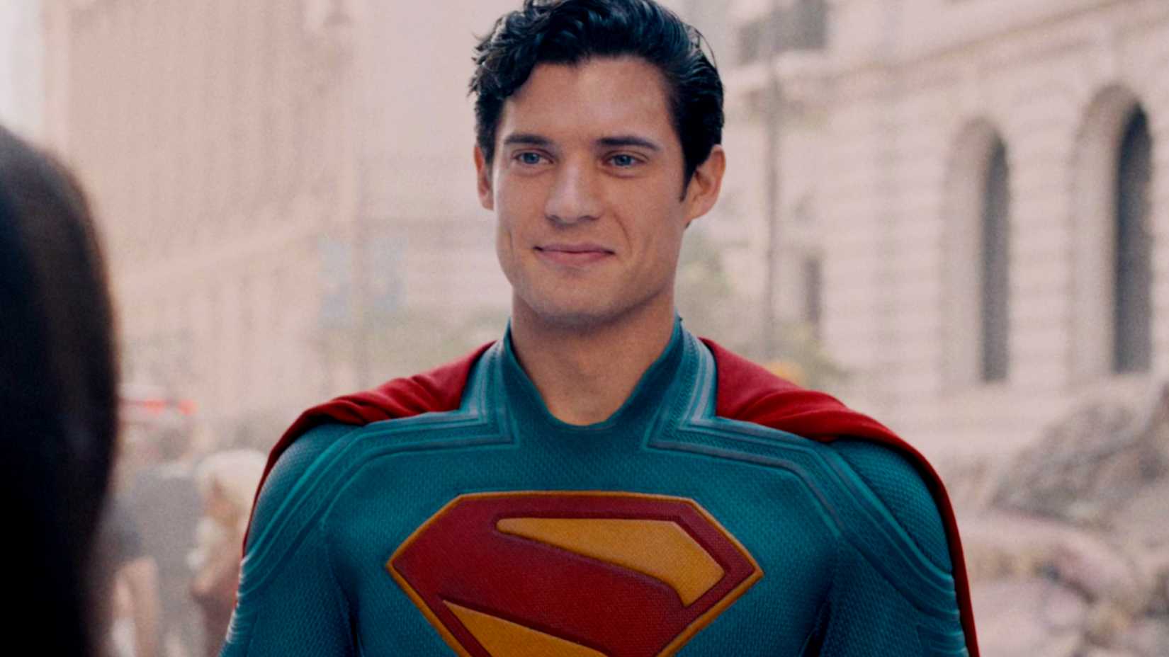 David Corenswet's Superman looking at Lois Lane with love in Superman