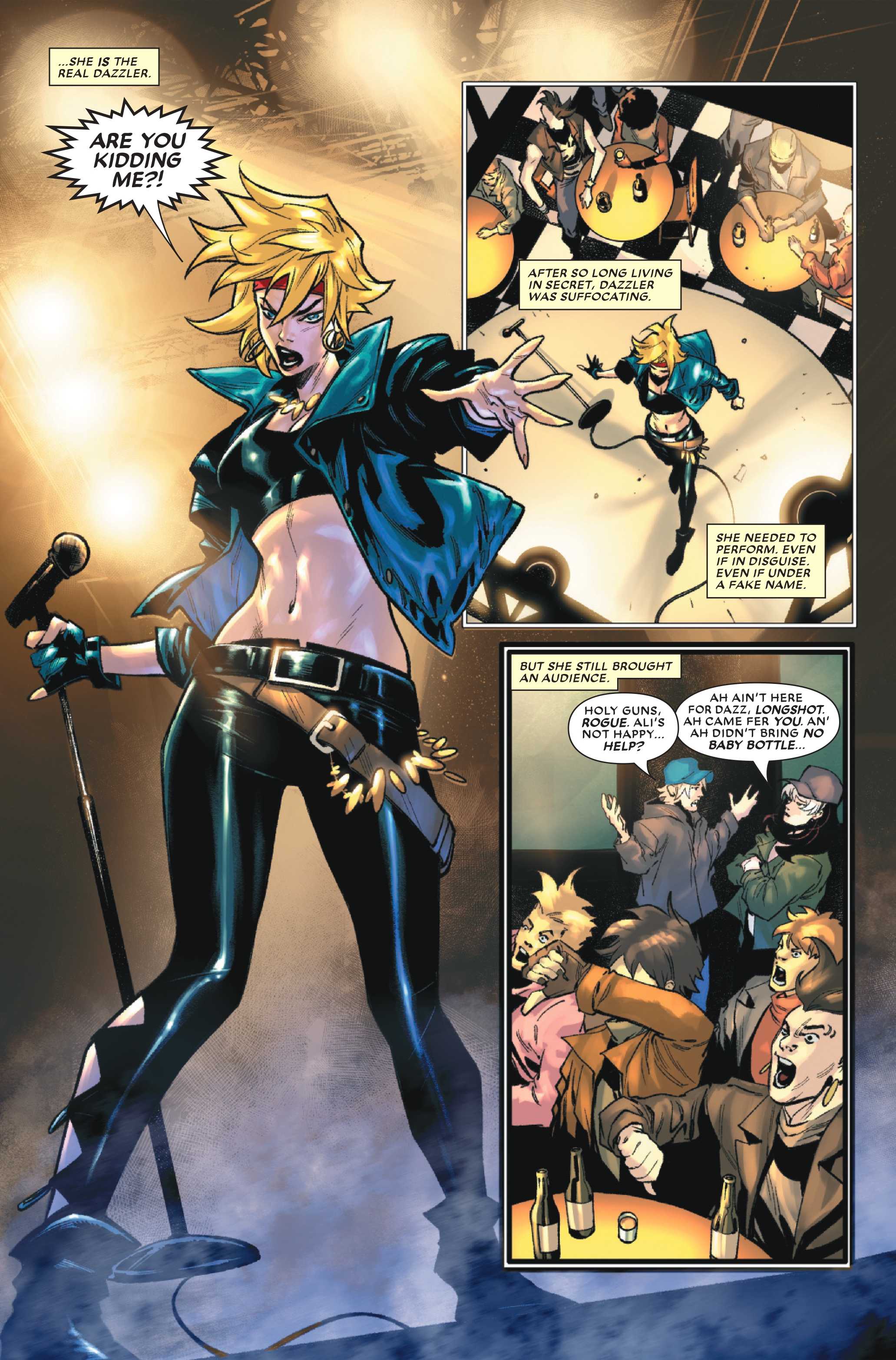 Dazzler prepares to sing in X-Men Outback #5