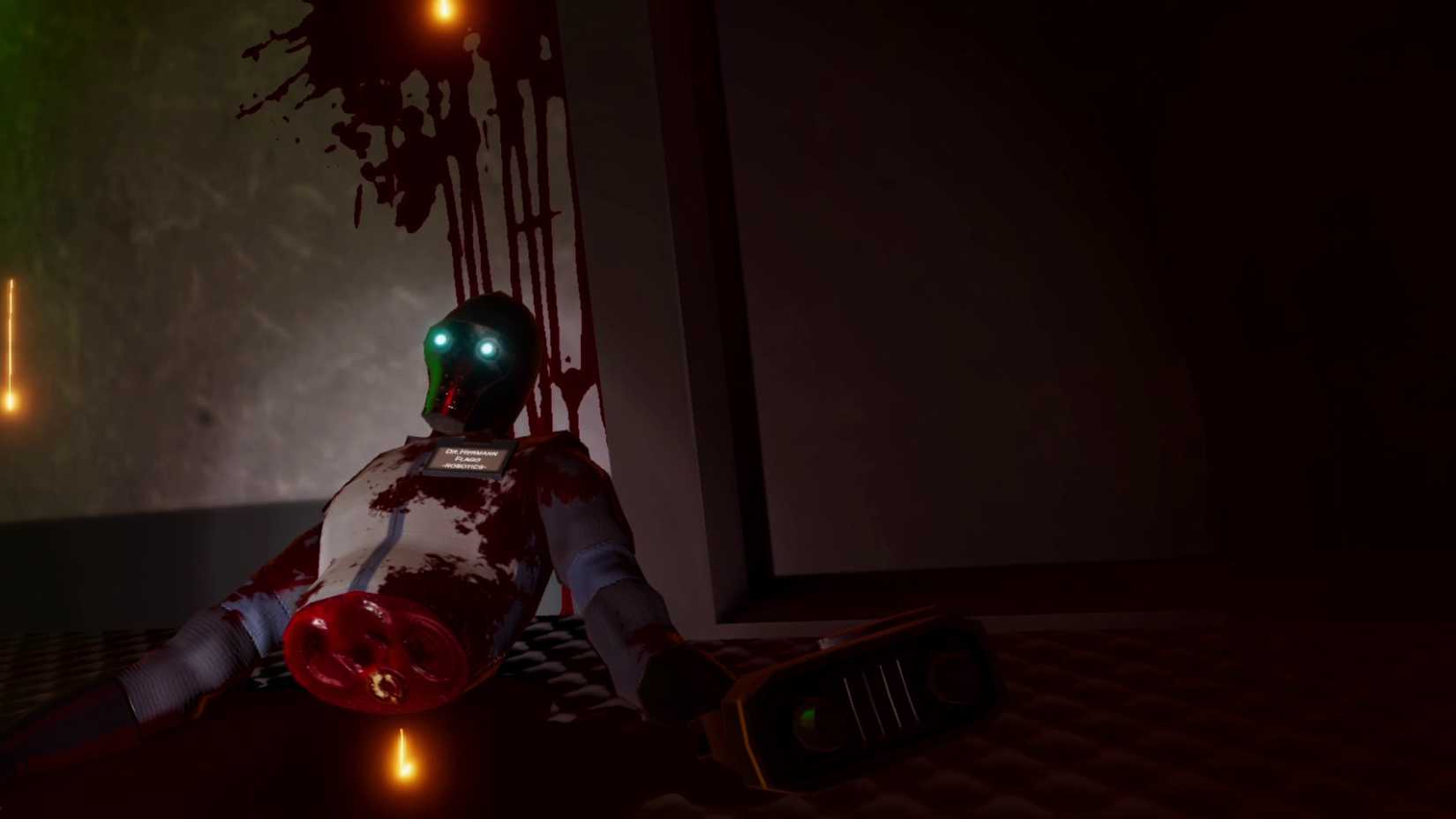 Dead character in a dark room in escape from mandrillia