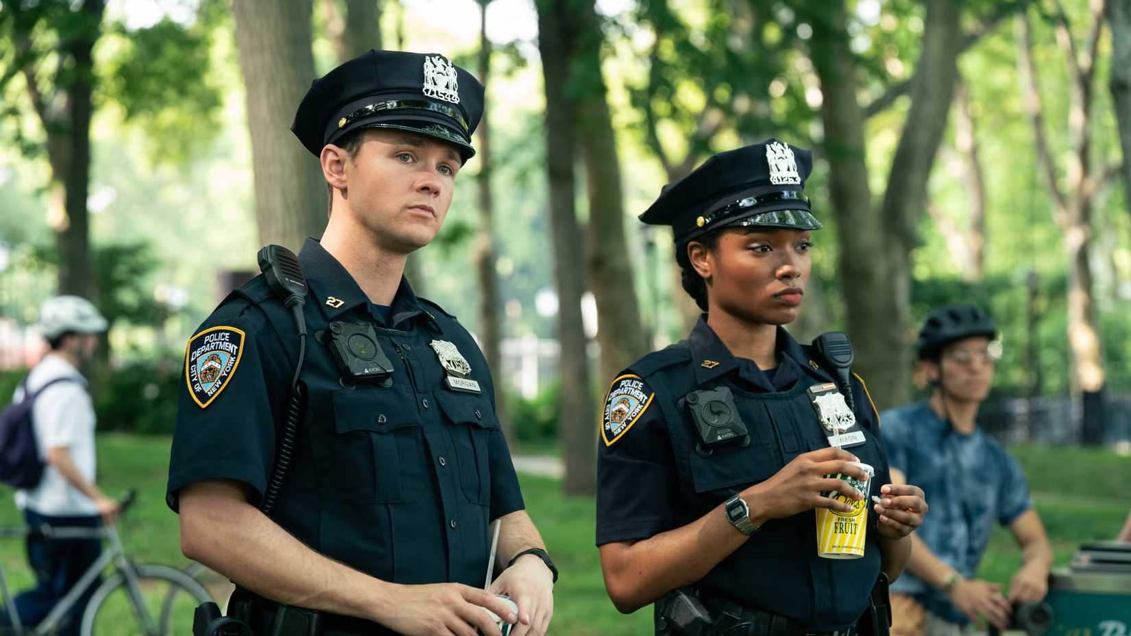 A male and a female police officer in Dexter: Resurrection season 2