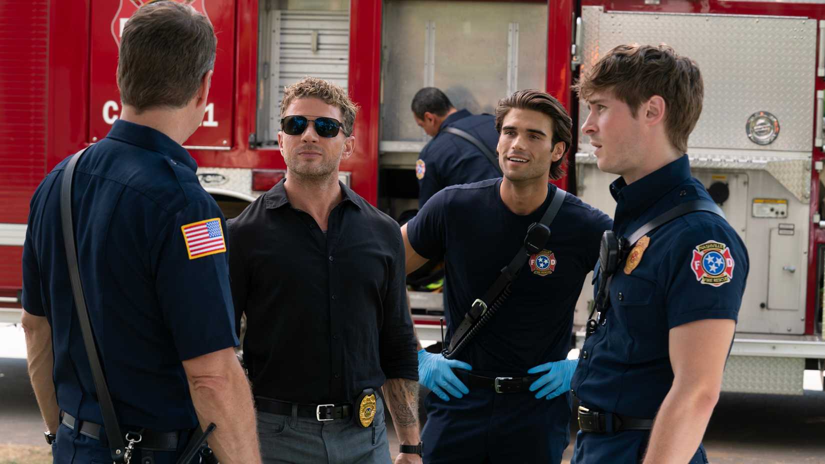 Don, Rogue, Blue, and Ryan in 9-1-1: Nashville season 2, episode 2.