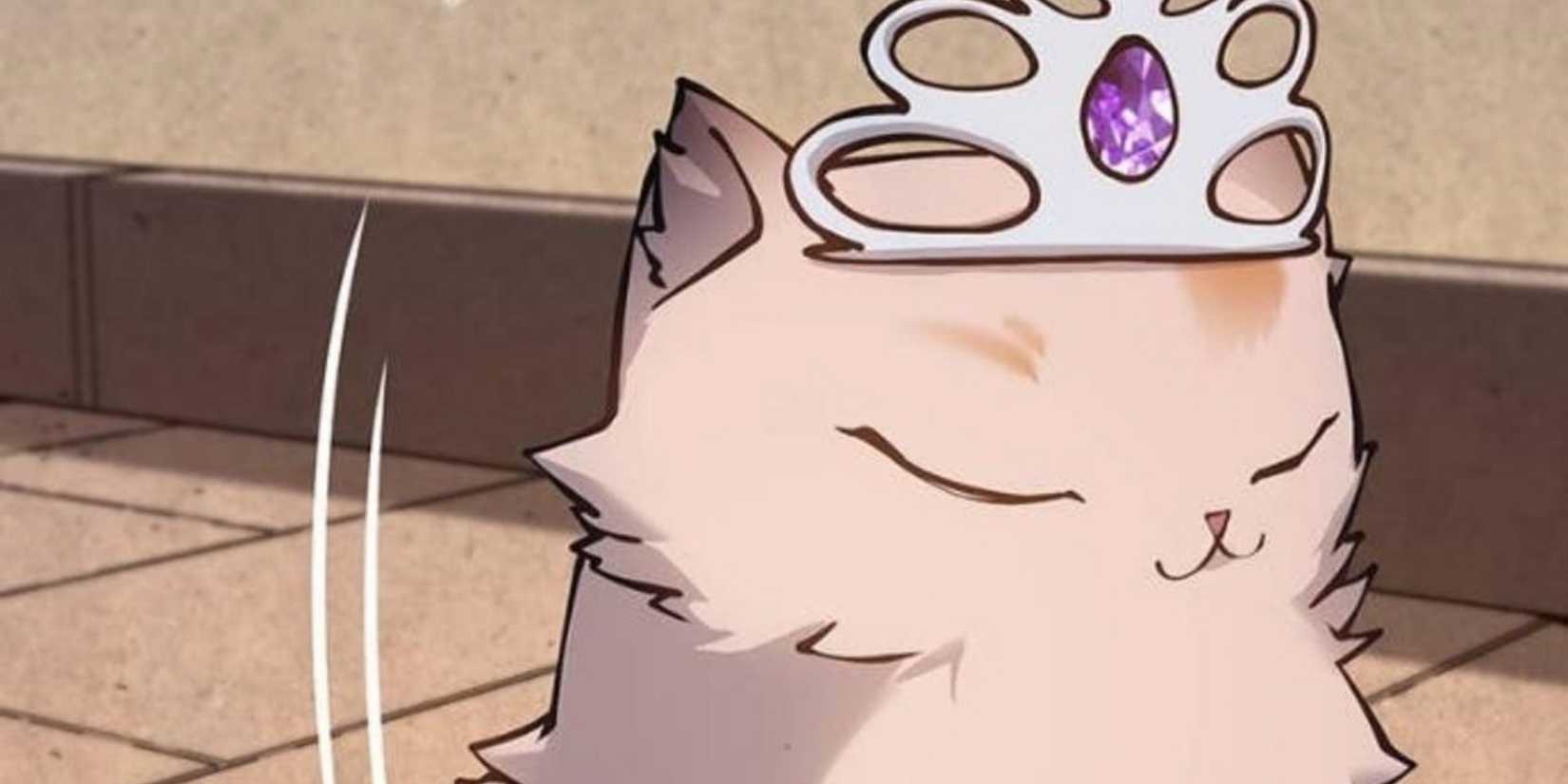 Donut with her eyes closed looking innocent in the Dungeon Crawler Carl webtoon
