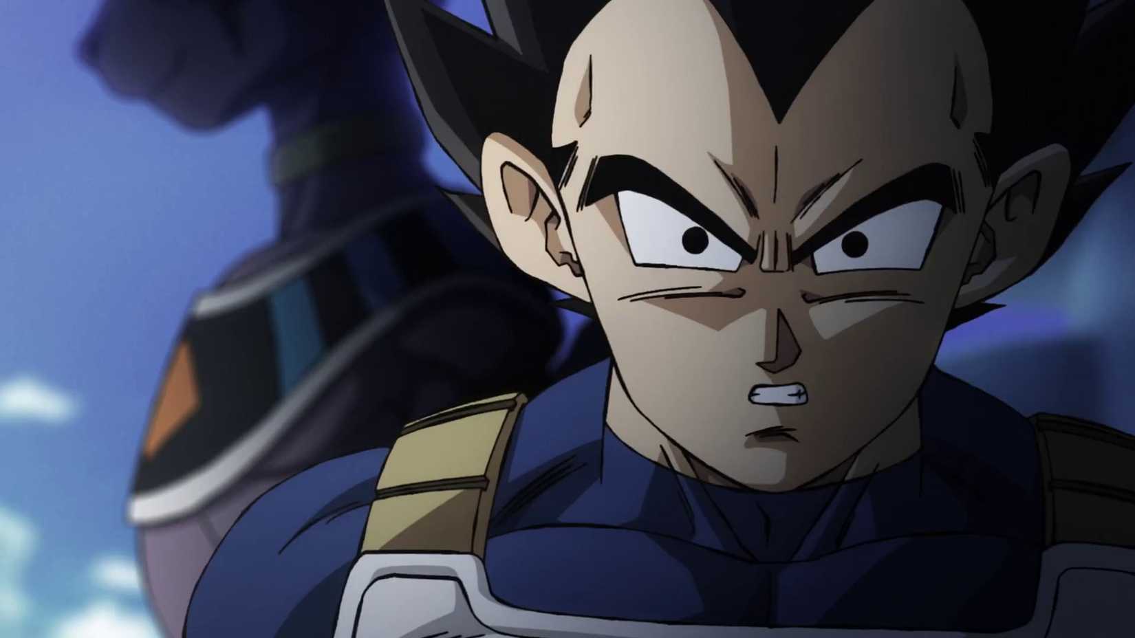 Dragon Ball Super Beerus' Vegeta Looking Worried With Beerus Behind Him