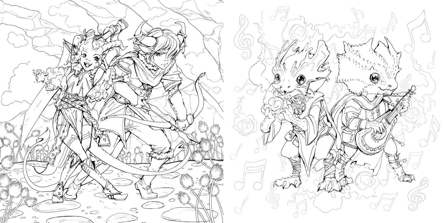 Dungeons and Dragons manga coloring book sample 2