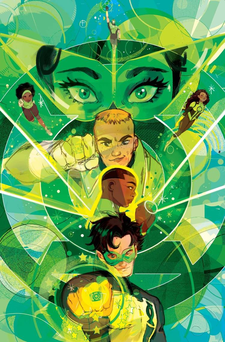 Earth's Green Lanterns assemble in Green Lantern #23 cover