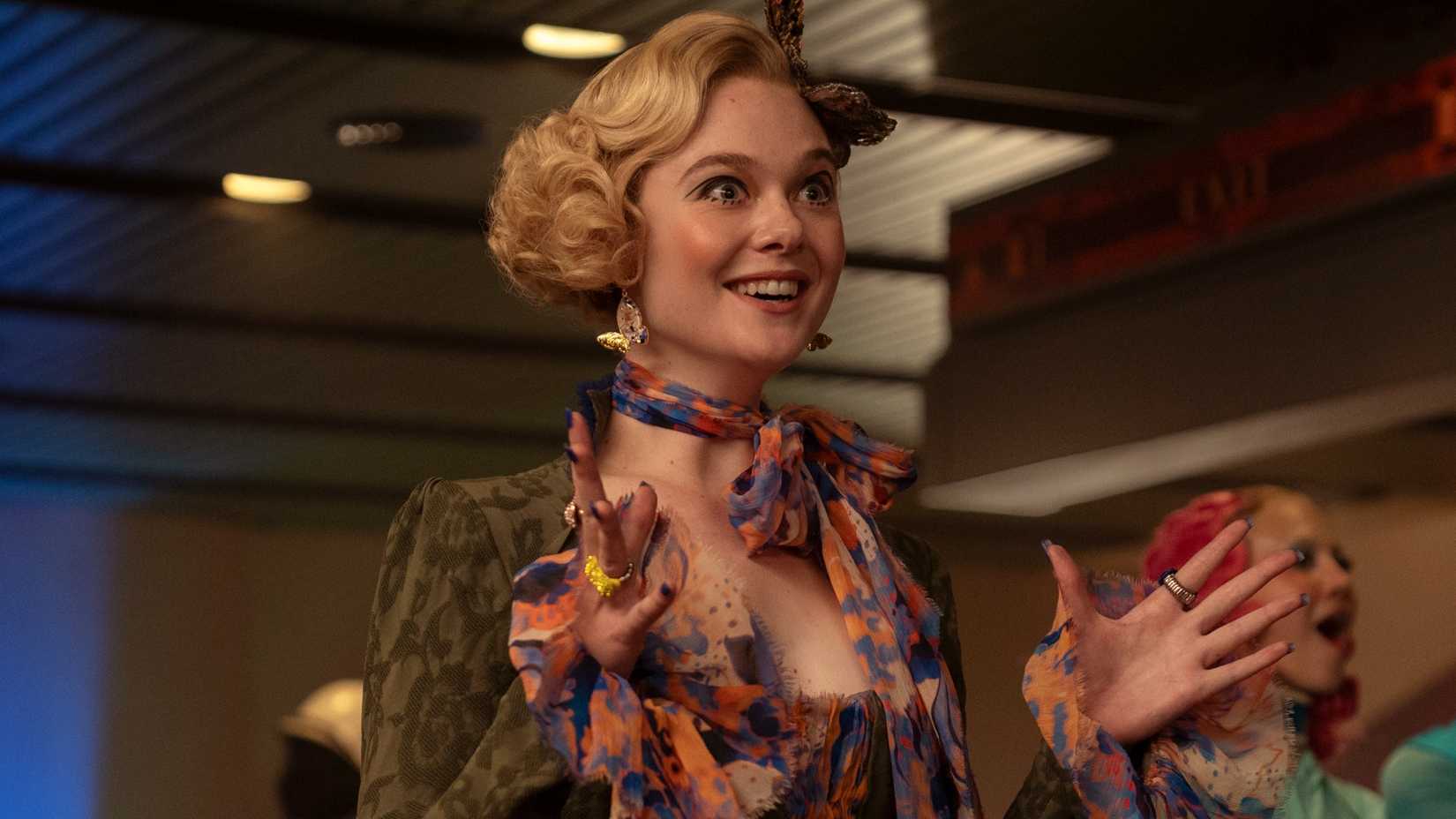 Elle Fanning as Effie Trinket in The Hunger Games: Sunrise on the Reaping