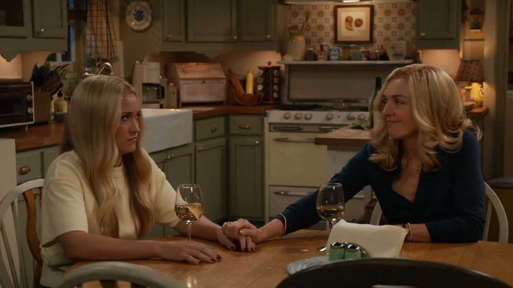 Emily Osment as Mandy McAllister and Rachel Bay Jones as Audrey McAllister in Georgie & Mandy's First Marriage season 3, episode 3
