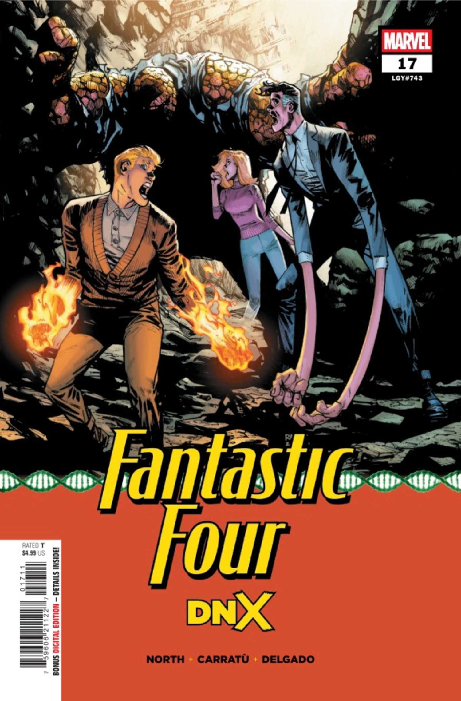 Fantastic Four #17 cover, the Four trapped in a cave
